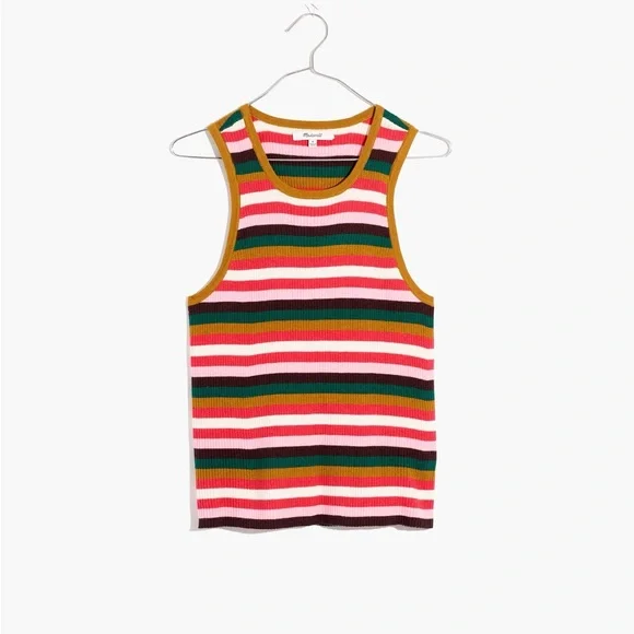 Madewell Multicolor Rainbow Striped Bayford Sweater Tank - Picture 4 of 8